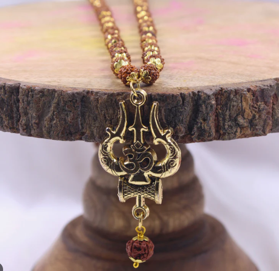Om Shiva Trishool Rudraksha Necklace 54 beads - Shivashakti